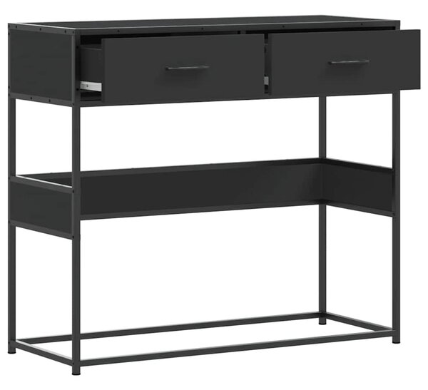 Fekete szerelt fa tálalóasztal 90x35x80 cm