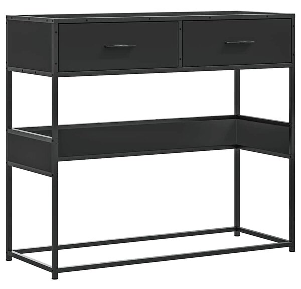Fekete szerelt fa tálalóasztal 90x35x80 cm