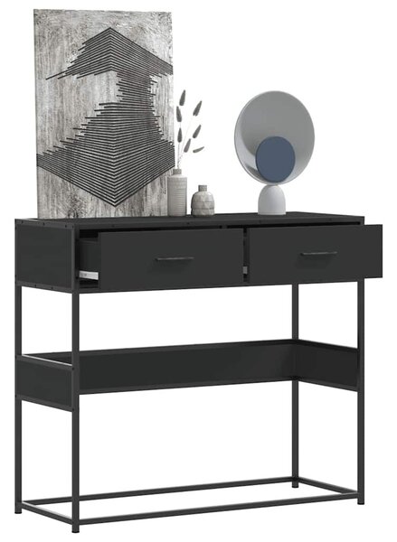 Fekete szerelt fa tálalóasztal 90x35x80 cm