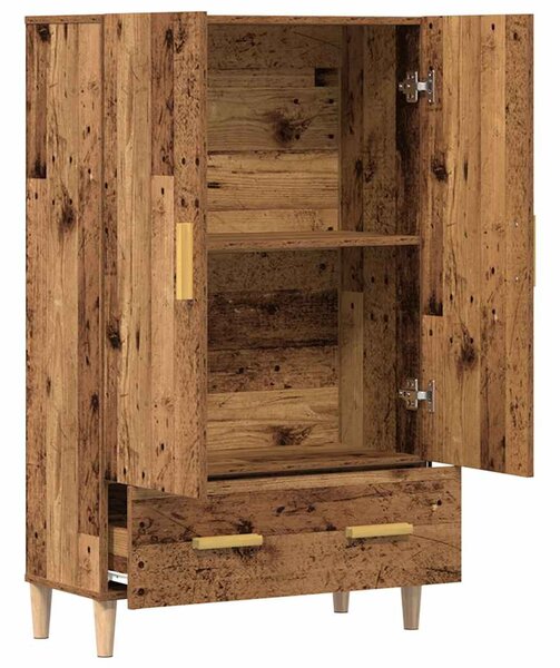 Highboard régi fa 70x31x115 cm gépesített fa