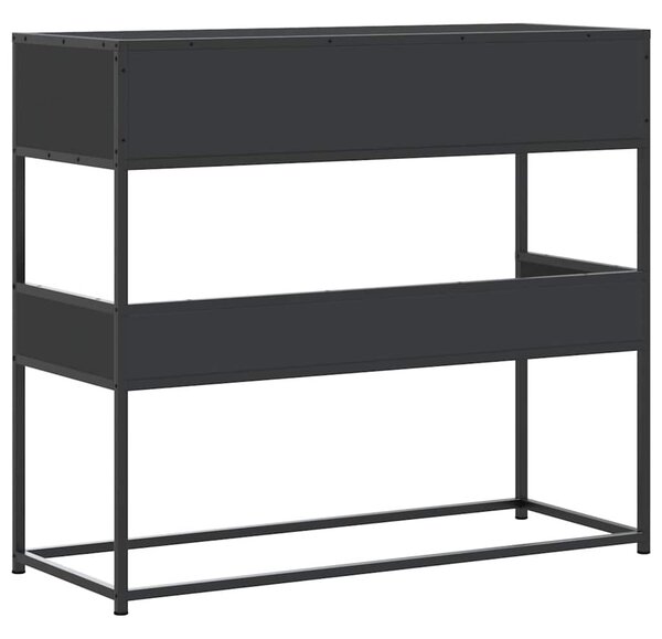 Fekete szerelt fa tálalóasztal 90x35x80 cm