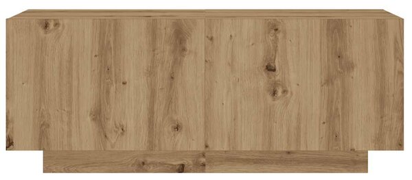 Kézműves tölgy szerelt fa TV-szekrény LED-ekkel 180x35x40 cm