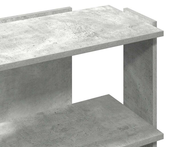 3 szintes betonszürke szerelt fa könyvespolc 60x30x60 cm