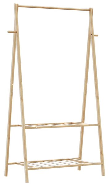 Bambusz ruhaállvány polcokkal 96 x 45,5 x 150,5 cm