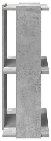 3 szintes betonszürke szerelt fa könyvespolc 60x30x80 cm
