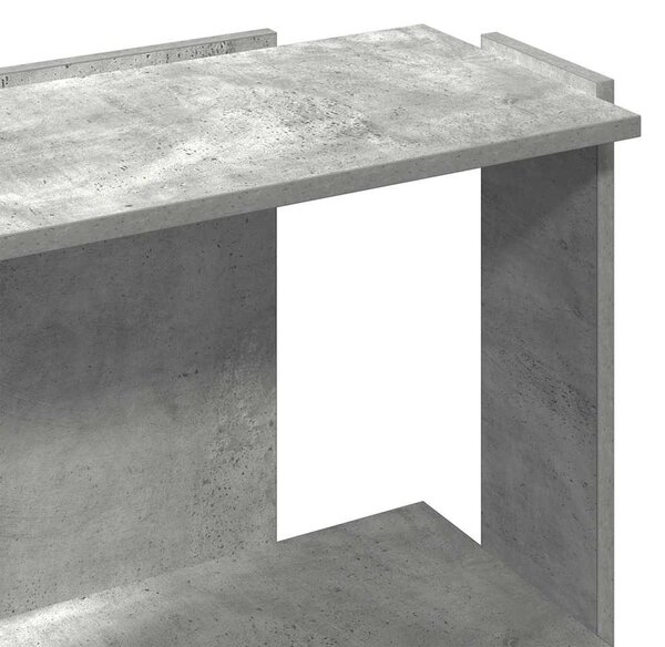 3 szintes betonszürke szerelt fa könyvespolc 60x30x80 cm