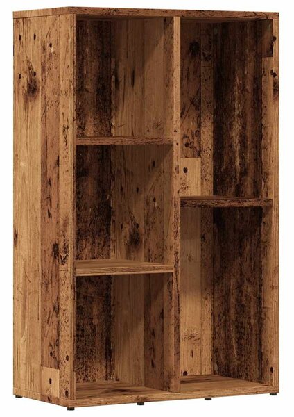 Antik fa színű szerelt fa könyvszekrény 50x25x80 cm