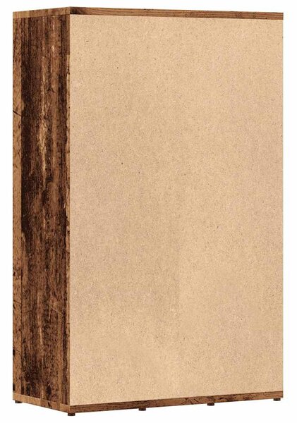 Antik fa színű szerelt fa könyvszekrény 50x25x80 cm