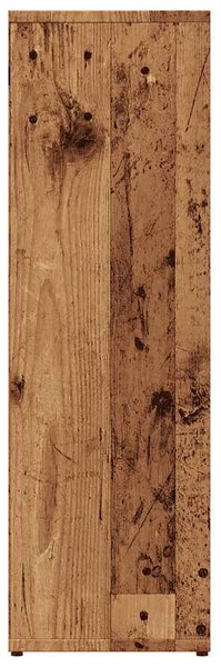 Antik fa színű szerelt fa könyvszekrény 50x25x80 cm
