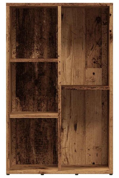 Antik fa színű szerelt fa könyvszekrény 50x25x80 cm