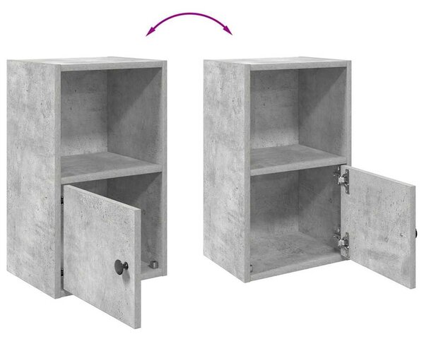 Betonszürke szerelt fa könyvespolc 31x24x52 cm
