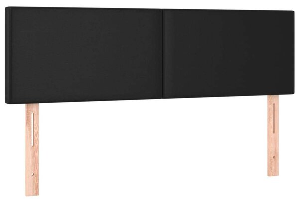 VidaXL LED-es Ágy - Fekete Műbőr - 140x190 cm