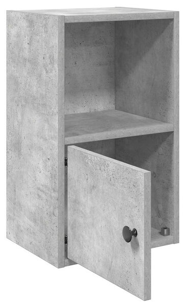 Betonszürke szerelt fa könyvespolc 31x24x52 cm