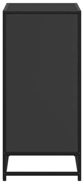 Fekete forgácslap könyvszekrény 60x35x76 cm