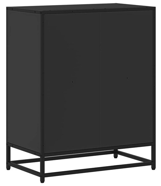 Fekete forgácslap könyvszekrény 60x35x76 cm