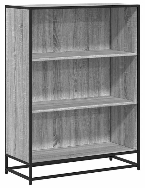 Szürke sonoma színű szerelt fa könyvszekrény 80,5x35x107,5 cm