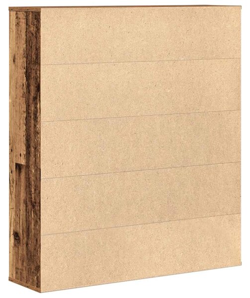 Antik fa színű szerelt fa könyvespolc 89x24x101,5 cm