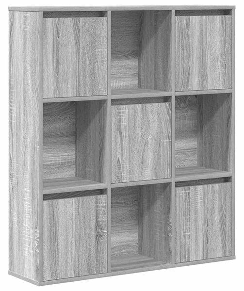 Szürke sonoma színű szerelt fa könyvespolc 89x24x101,5 cm