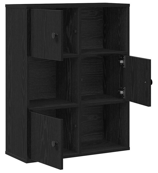 Könyvespolc fekete tölgy 60x24x76,5 cm Gépesített fa