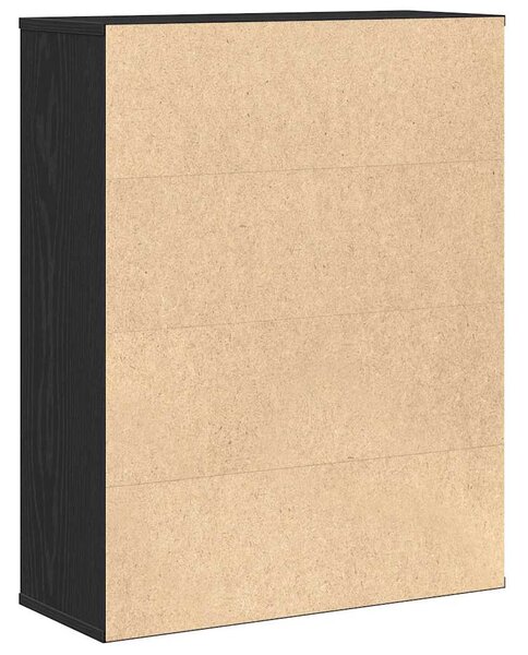 Könyvespolc fekete tölgy 60x24x76,5 cm Gépesített fa