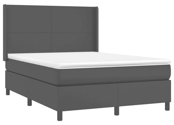 VidaXL Ágy - Fekete Műbőr - 140x190 cm
