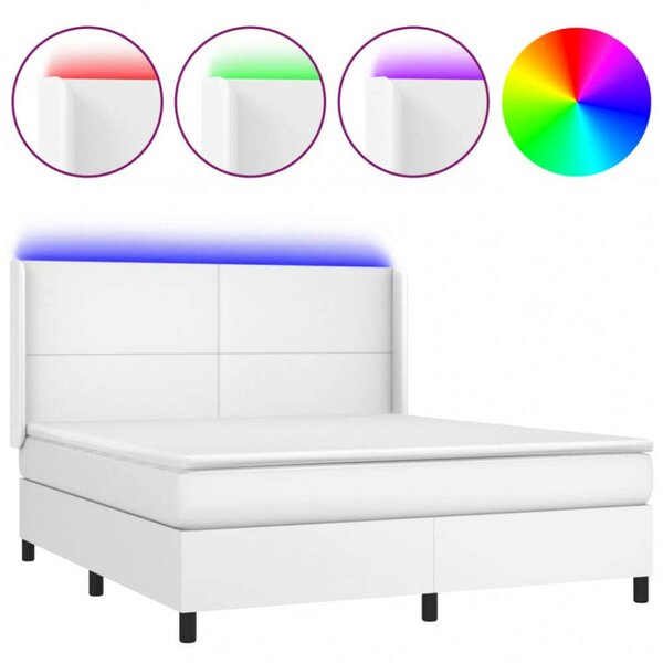 VidaXL LED-es Ágy - Műbőr - 160x200 cm