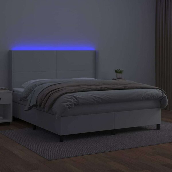 VidaXL LED-es Ágy - Műbőr - 160x200 cm