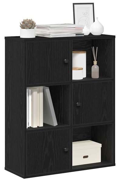 Könyvespolc fekete tölgy 60x24x76,5 cm Gépesített fa