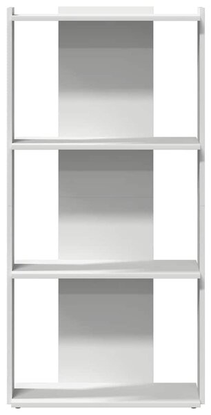 Könyvespolc 3 szintes fehér 60x30x120 cm műfa