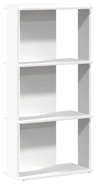 Könyvespolc 3 szintes fehér 60x30x120 cm műfa