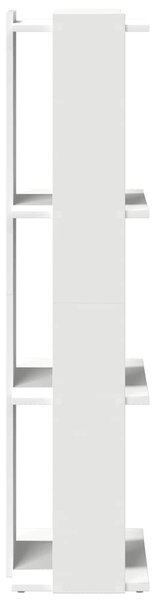 Könyvespolc 3 szintes fehér 60x30x120 cm műfa