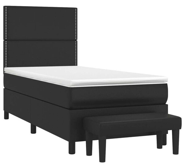 VidaXL Fekete Műbőr Ágy - 100x200 cm