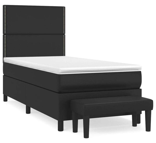 VidaXL Fekete Műbőr Ágy - 100x200 cm
