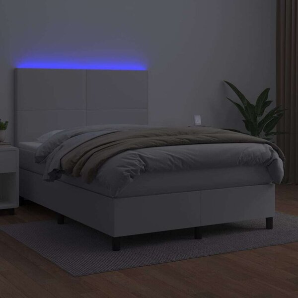 VidaXL LED-es Ágy - Műbőr - 140x200 cm