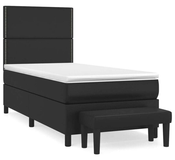 VidaXL Fekete Műbőr Ágy - 100x200 cm