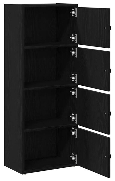 Könyvespolc fekete tölgy 40x24x102 cm gépesített fa