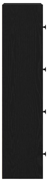 Könyvespolc fekete tölgy 40x24x102 cm gépesített fa