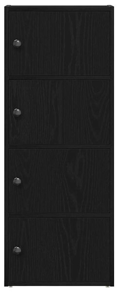 Könyvespolc fekete tölgy 40x24x102 cm gépesített fa