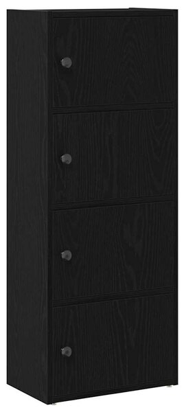Könyvespolc fekete tölgy 40x24x102 cm gépesített fa
