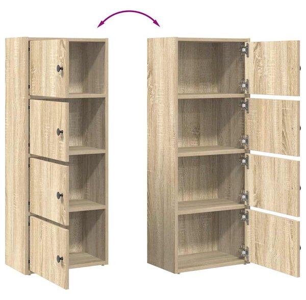 Betonszürke szerelt fa könyvespolc 40x24x102 cm