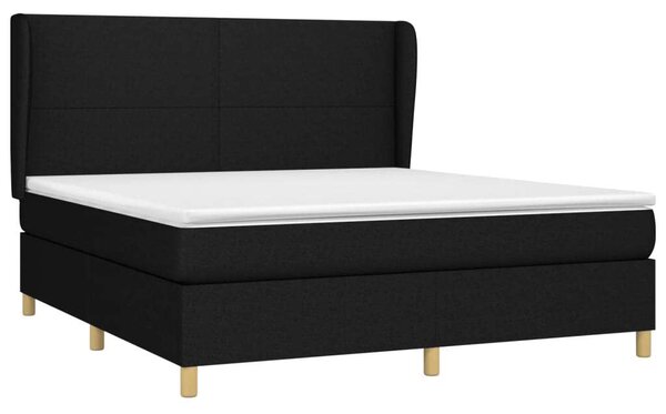 VidaXL fekete szövet rugós ágy matraccal 160x200 cm