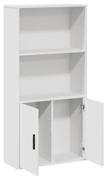 Fehér szerelt fa könyvespolc 60x24x120 cm