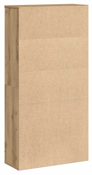 Kézműves tölgy színű szerelt fa könyvespolc 60x24x120 cm