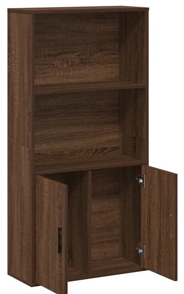 Barna tölgy színű szerelt fa könyvespolc 60x24x120 cm