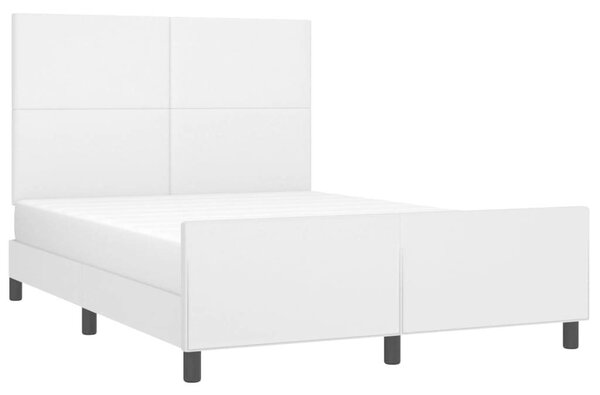 VidaXL fehér műbőr ágykeret fejtámlával 140x190 cm
