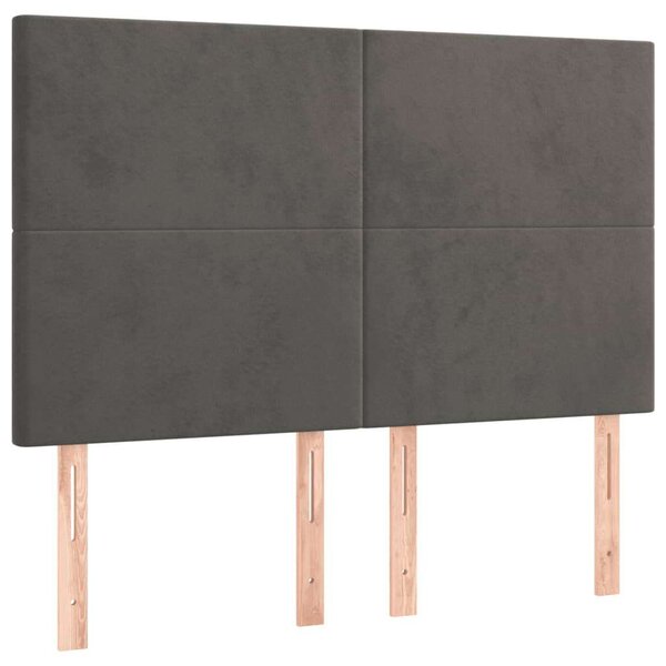 Bársony LED Fejtámla - Sötétszürke - 144x5x118/128cm
