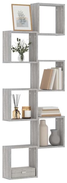 6 db szürke sonoma fali kockapolc 30 x 15 x 30 cm