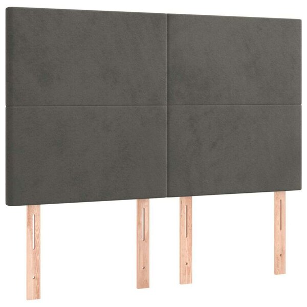 Bársony LED Fejtámla - Sötétszürke - 144x5x118/128cm