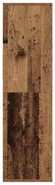 Antik fa színű szerelt fa könyvszekrény 34x31x112 cm