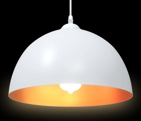 Függőlámpák 2 db Állítható magasságú E27 fehér Ø 30 cm Fém
